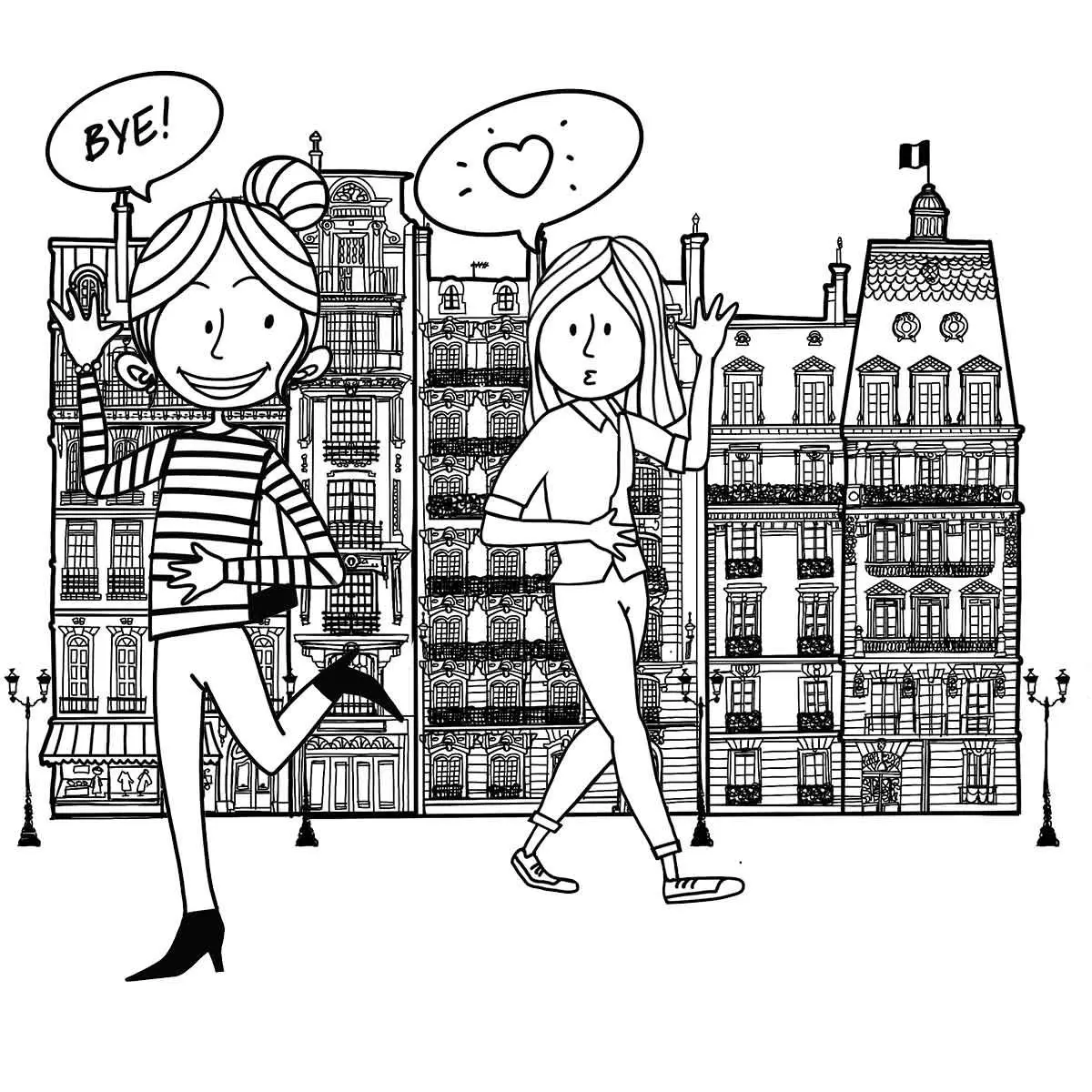 illustration paris haussman women