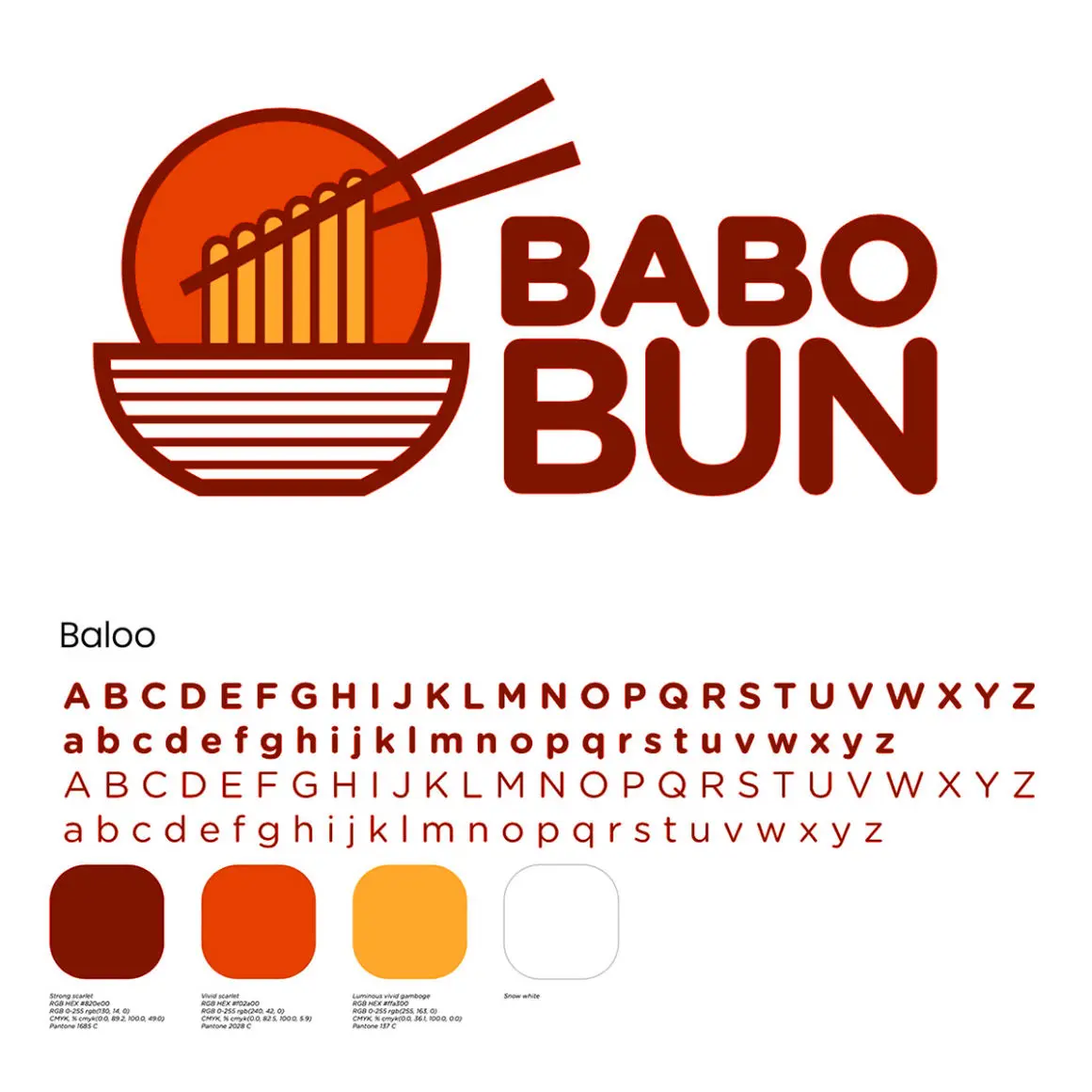 Babobun - Asian fusion Restaurant - Color palette