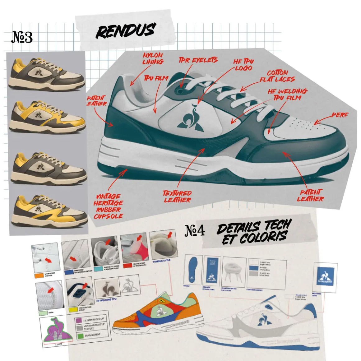 Le Coq Sportif - Drawing and techpack - sneakers