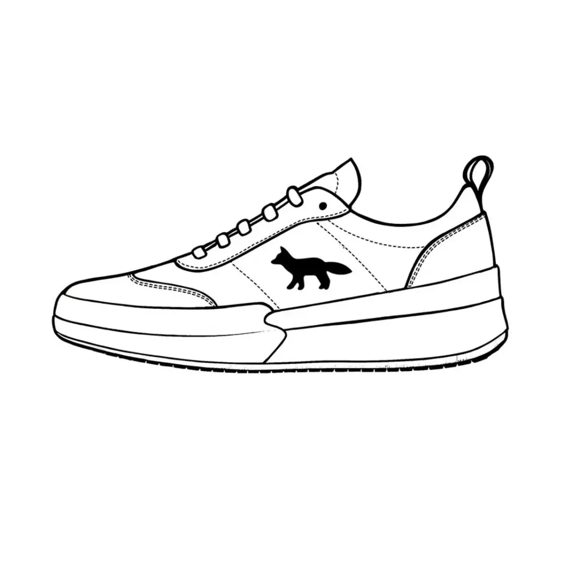 Maison Kitsuné - Black Fox - lineart - sneakers