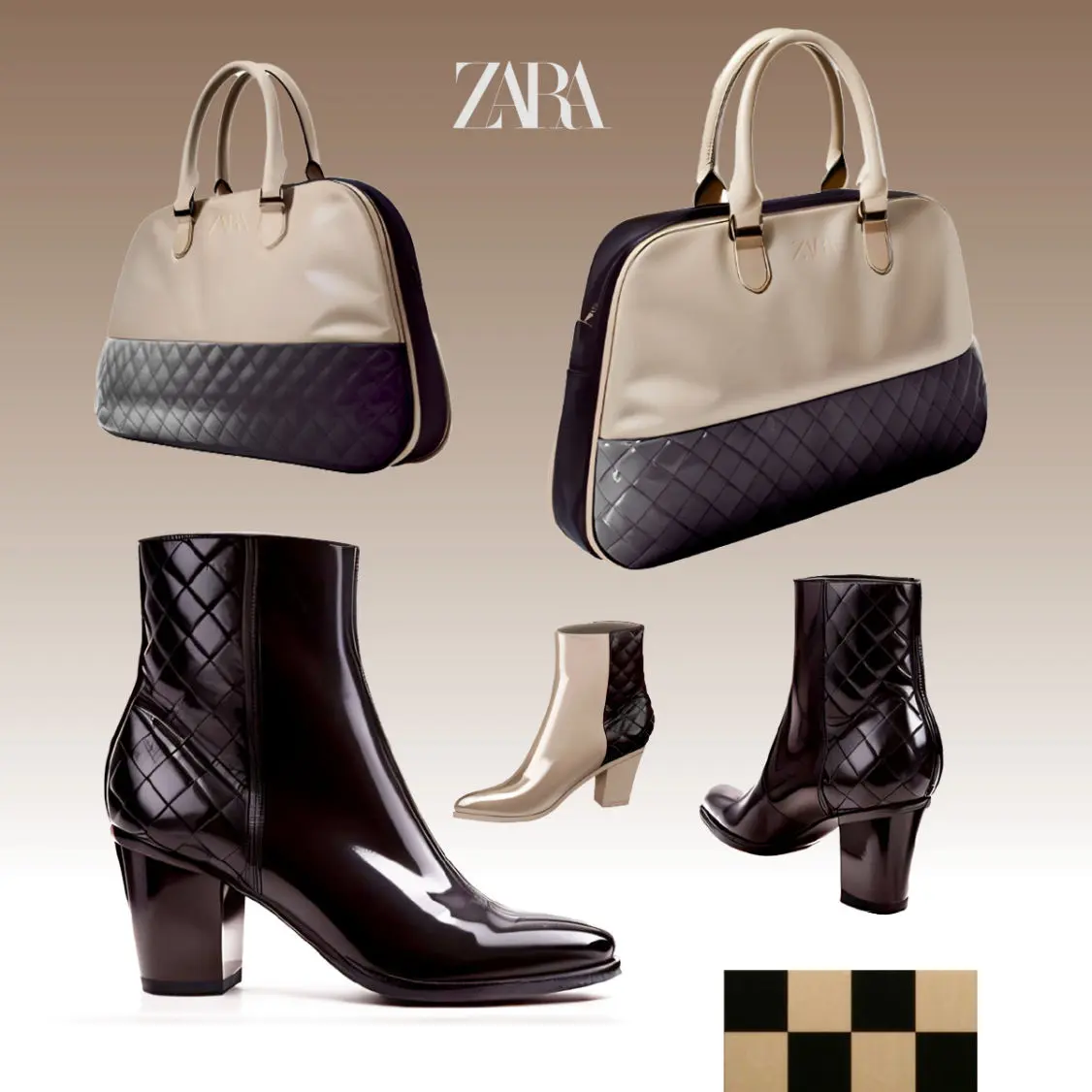 Zara Majesty - Boots and bag - render